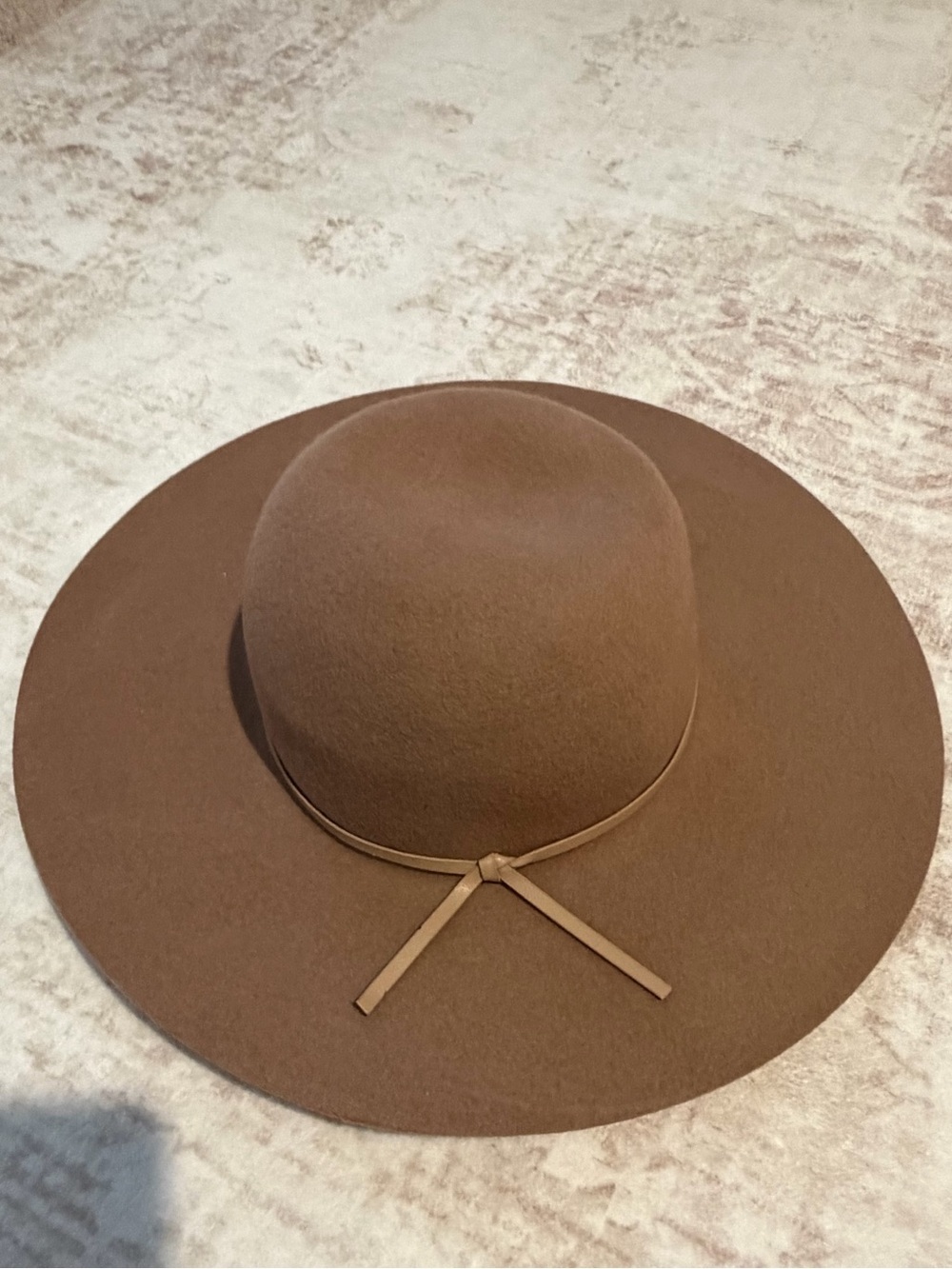 A New Day Brown 100% Wool Wide Brim Floppy Hat